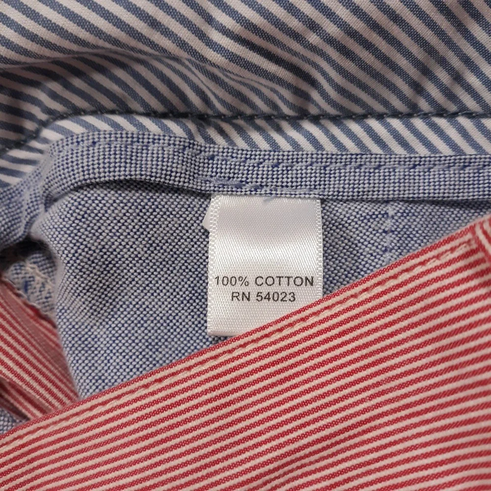 Banana Republic Chino Shorts Mens‎ 32 x 10.5 Cotton Red Pinstripe Flat Front NEW